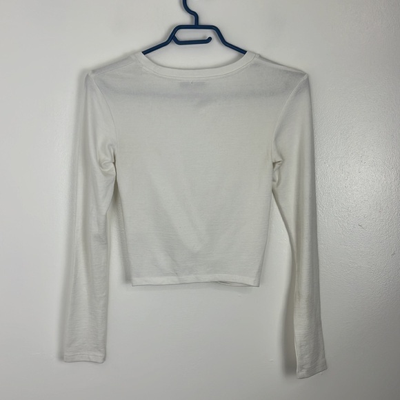 Aritzia Wilfred Free White Crop w/ Front Knot - Picture 6 of 6